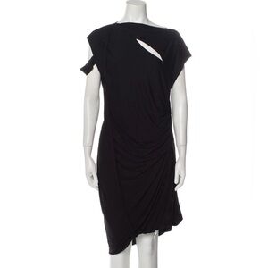 Helmut Lang Size Medium Asymmetrical Black Draped Cutout Women's Dress